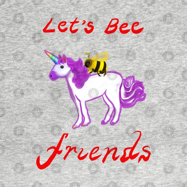 Bee themed gifts for women, men and kids. Let’s Bee friends - honey bee and Rainbow horned unicorn celebrate friendship save the bees by Artonmytee